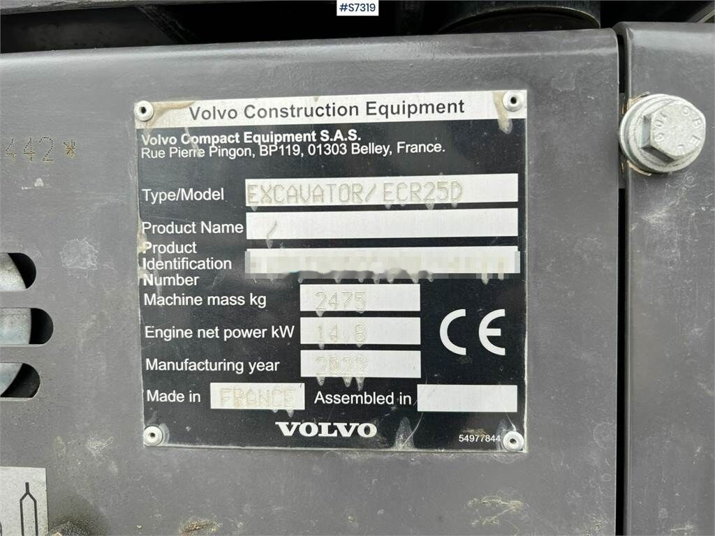 מחפר סורק Volvo ECR25D Excavator with buckets and rotor SEE VIDEO: תמונה 19