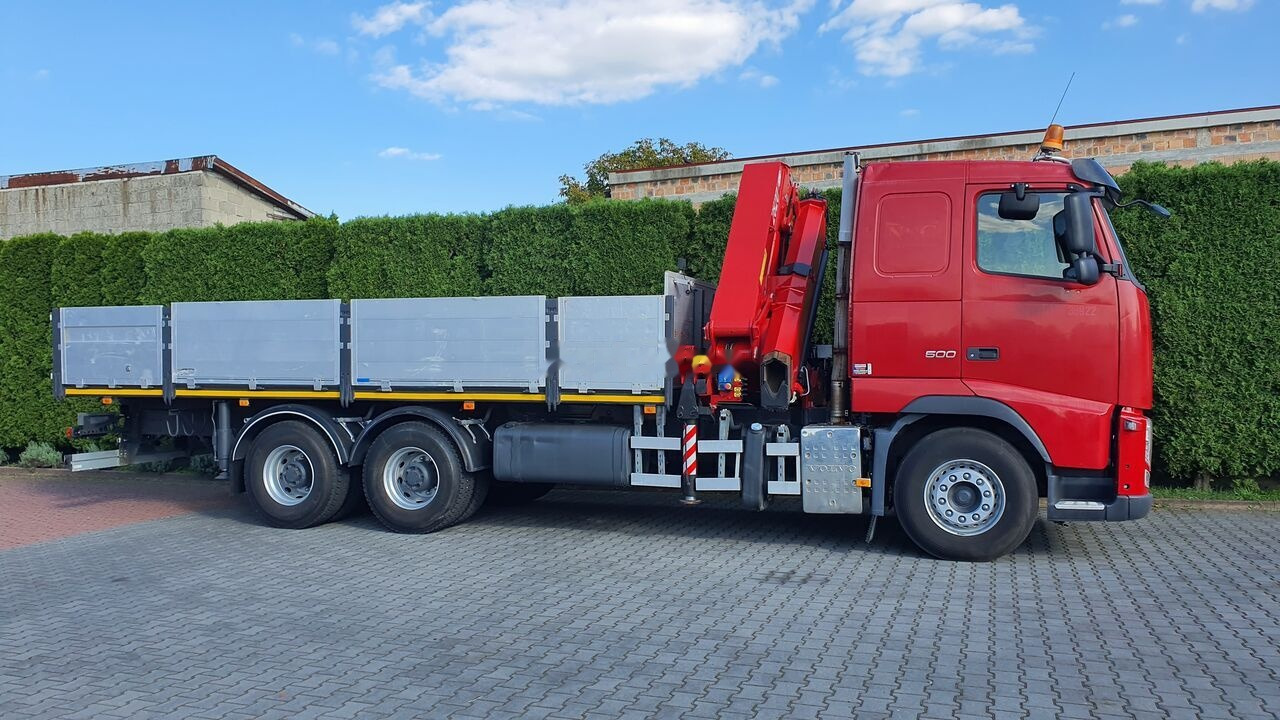 משאית צד נופל/ שטוחה, משאית מנוף Volvo FH 500 Flatbed + crane HMF 2820 6x4: תמונה 12
