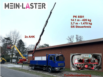 MAN TGL 8.210 Palfinger PK 6501 14m 440kg, 5+6 St. F  - משאית צד נופל/ שטוחה: תמונה 1