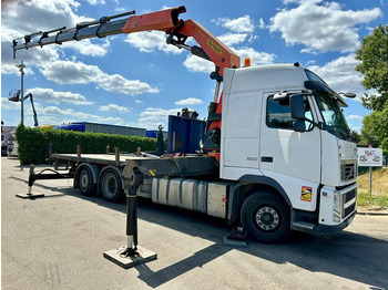 משאית צד נופל/ שטוחה, משאית מנוף Volvo FH 500 6X2 PRITSCHE + KRAN PALFINGER PK50002 E 5x - RETARDER - PLATFORM 6m20 - TWISTLOCKS 20' - 561.000km - EURO 5: תמונה 2