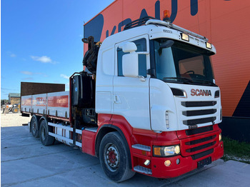 משאית צד נופל/ שטוחה, משאית מנוף Scania R 500 6x2*4 EFFER 255/6S / PLATFORM L=6620 mm: תמונה 4