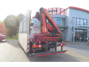 משאית צד נופל/ שטוחה, משאית מנוף Mercedes-Benz Axor  1833 L - Glastransporter Kran Palfinger: תמונה 5