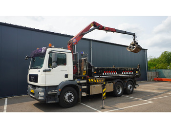 משאית מנוף MAN TGM 26.290 TIPPER WITH HMF 1643 Z2 CRANE: תמונה 2
