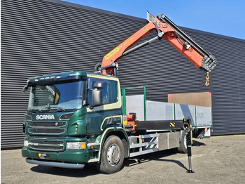 משאית צד נופל/ שטוחה, משאית מנוף Scania P320 4x2 / PALFINGER 14TM / CRANE/KRAN/GRUE: תמונה 4