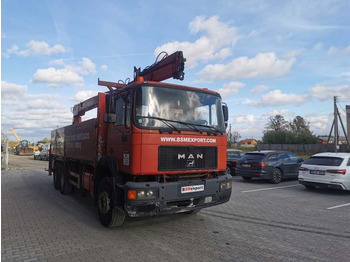משאית צד נופל/ שטוחה, משאית מנוף MAN 25.422 flatbed truck: תמונה 3