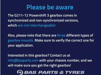 תיבת הילוכים עבור משאית Mercedes-Benz Actros MP4 Mercedes G211-12 KL Powershift 3 Versnellingsbak A 001 260 36 00: תמונה 3 תיבת הילוכים עבור משאית Mercedes-Benz Actros MP4 Mercedes G211-12 KL Powershift 3 Versnellingsbak A 001 260 36 00: תמונה 3