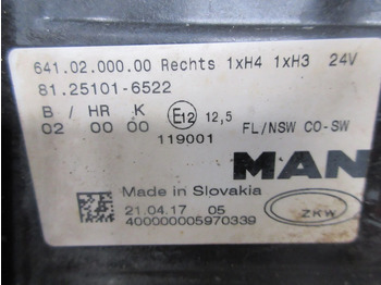 פנס ערפל עבור משאית MAN 81.25101-6522 // 81.25101- 6798 // MISLAMP MAN TGS EURO 6: תמונה 5