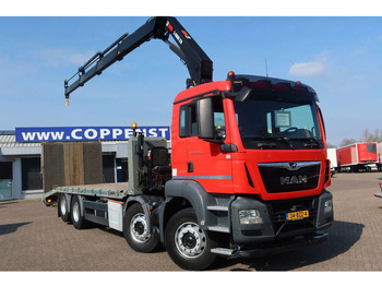 משאית הובלה אוטומטית, משאית מנוף MAN TGS 35.360 8x2 Oprijwagen + HIAB 228 E 3 kraan. Radio grafisch + winch: תמונה 2