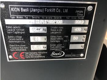 חָדָשׁ מערים Baoli EP-15 BAOLI transpalette: תמונה 5