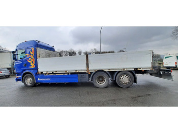 משאית צד נופל/ שטוחה, משאית מנוף Scania G440 Pritsche 6x2 Kran am Heck vor: תמונה 5