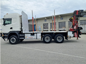 משאית עץ, משאית מנוף SCANIA G 490 6x6 Blatt-Blatt | Klima | Schaltgetriebe | Euro 6 | Penz-Kran 12Z |: תמונה 4