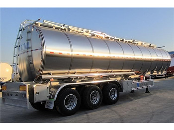 חָדָשׁ סמיטריילר מכל עבור הובלה של דלק TITAN 3 Axle 45000L Stainless Steel Tanker Trailer for Sale In Panama: תמונה 3