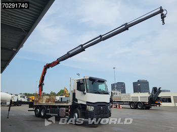 משאית צד נופל/ שטוחה, משאית מנוף Renault C 380 6X2 Palfinger PK 22002 EH Crane Optibrake Euro 6: תמונה 3