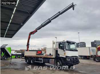 משאית צד נופל/ שטוחה, משאית מנוף Renault C 380 6X4 Palfinger PK18002-EH C Remote Retarder Euro 6: תמונה 3