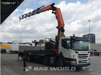 משאית צד נופל/ שטוחה, משאית מנוף Scania P420 8X4 Palfinger PK 53002-SH Crane Lift+steering Manual Big-Axle Euro 5: תמונה 3