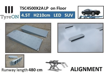 ציוד מחסן TSC4500X2A LP wheel alignment lift - On floor - Free wheel lifting system - 4.8 m led lightened runways (63 cm wide) - 210 cm lifting height -  4.5 T: תמונה 5
