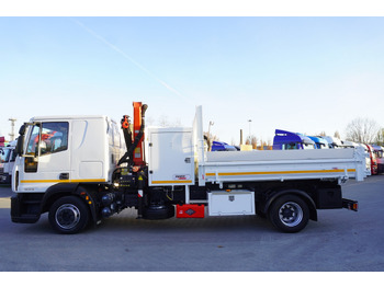 משאית צד נופל/ שטוחה, משאית מנוף IVECO Eurocargo 120E18 Crane Palfinger / 3-way tipper / sleeper cab: תמונה 5