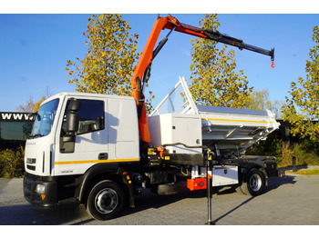 משאית צד נופל/ שטוחה, משאית מנוף IVECO Eurocargo 120E18 Crane Palfinger / 3-way tipper / sleeper cab: תמונה 2