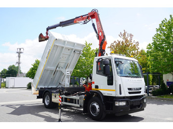 משאית צד נופל/ שטוחה, משאית מנוף IVECO Eurocargo 160E22 EEV Dump truck / Bortmatic / Crane FASSI F95A.0.22: תמונה 3