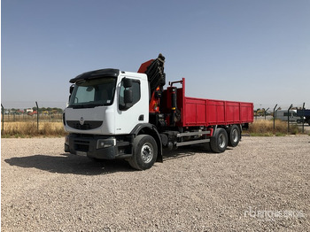 מכסחת תבואה/ עשבים 2008 Renault P Lander 410.26 2007 Palfinger 29002 on 4x2 Flatbed Truck with Crane: תמונה 3