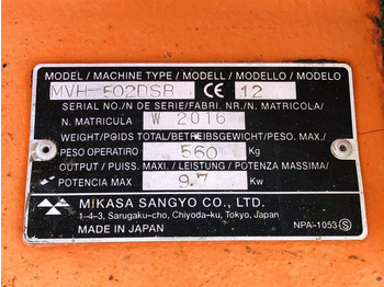 לוח רטט Verschiedenes MIKASA MVH 502 (2906): תמונה 3 לוח רטט Verschiedenes MIKASA MVH 502 (2906): תמונה 3