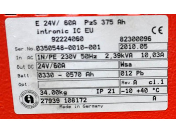 מצבר INDUSTRIE AUTOMATION Intronic IC 24V/60A EUW: תמונה 5