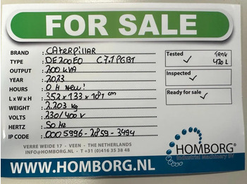 חָדָשׁ ערכת גנרטורים Caterpillar DE200E0 C7.1 PGBT 200 kVA Silent Generatorset CAT New !: תמונה 2 חָדָשׁ ערכת גנרטורים Caterpillar DE200E0 C7.1 PGBT 200 kVA Silent Generatorset CAT New !: תמונה 2