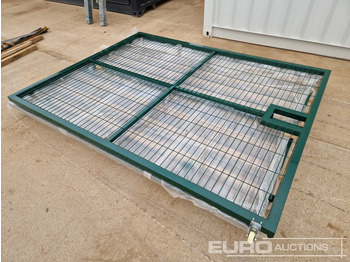 ציוד בנייה 3m x 2.3m Heavy Duty Galvanized Powder Coated Gate (2 of), 100mm x 100mm Post (2 of), Assembly Kit (Green): תמונה 3