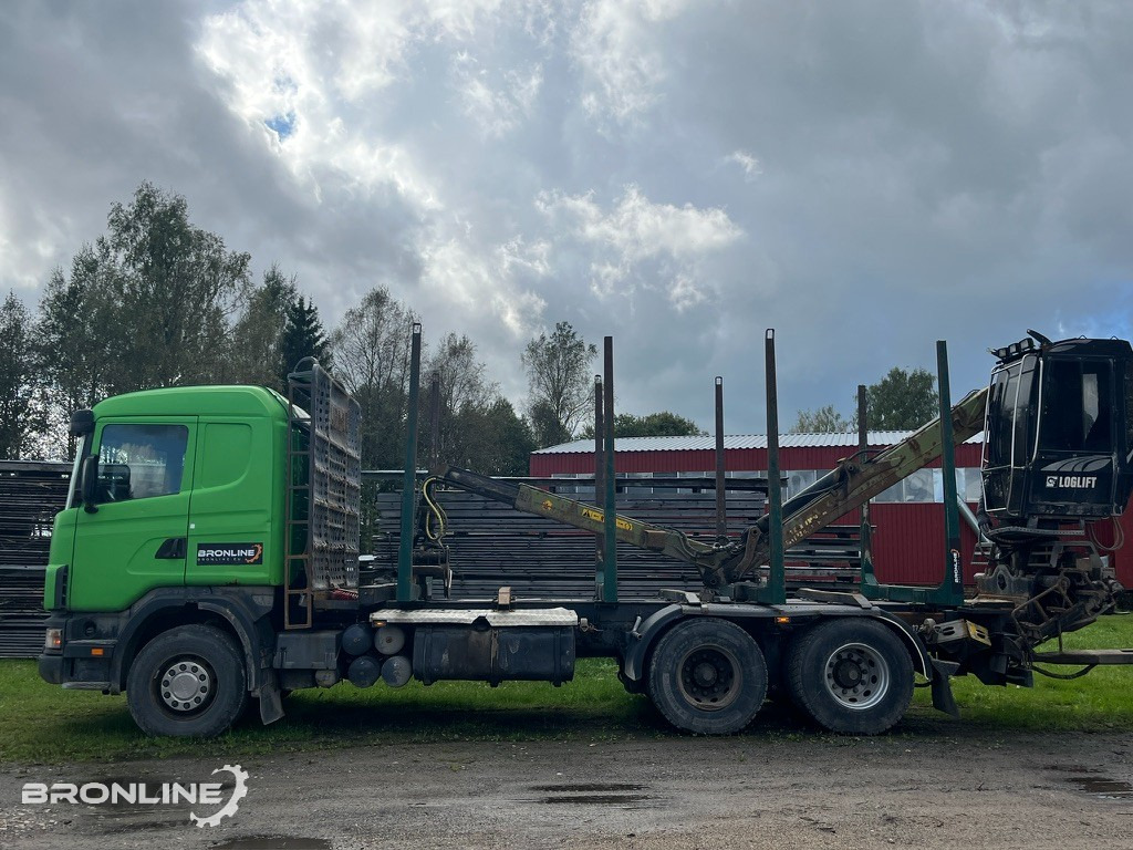 2001 Scania R144 6x4 Loglift + 1997 Närko TP3-RT-280 - משאית עץ, משאית מנוף: תמונה 3 2001 Scania R144 6x4 Loglift + 1997 Närko TP3-RT-280 - משאית עץ, משאית מנוף: תמונה 3