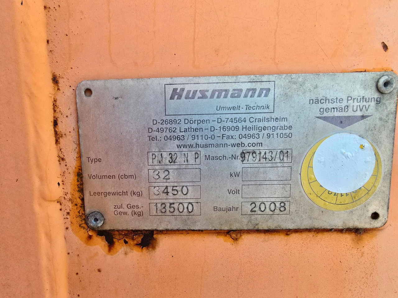 Koppelbehälter Husmann PM 32 N P Abrollcontainer - מכולת גלגול: תמונה 2 Koppelbehälter Husmann PM 32 N P Abrollcontainer - מכולת גלגול: תמונה 2