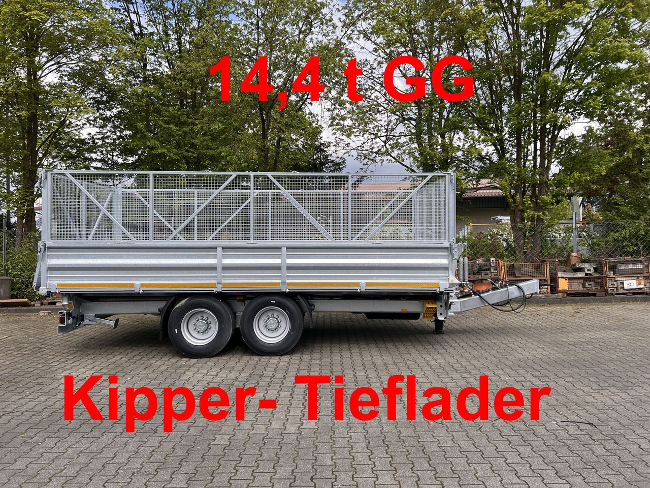 Möslein 14 t Tandem- Kipper Tieflader 5,70 m lang, Brei - קרון נגרר עם מזהיר: תמונה 1 Möslein 14 t Tandem- Kipper Tieflader 5,70 m lang, Brei - קרון נגרר עם מזהיר: תמונה 1