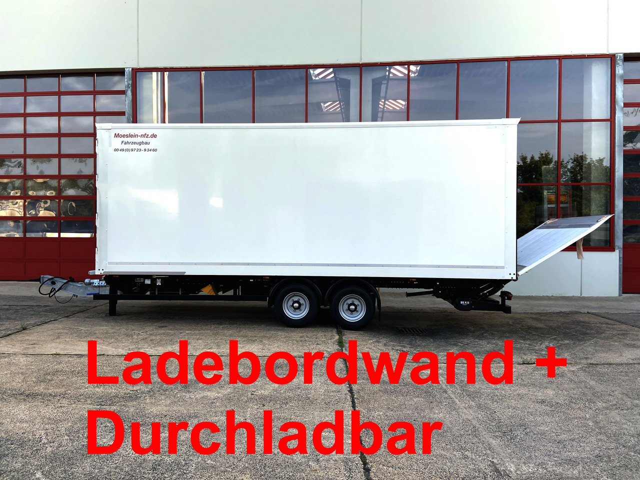 Möslein TKO105 D-L 7 m Tandem Koffer, Ladebordwand 1,5 t + DurchladbarNeufahrzeug -- - קרון נגרר בתיבה סגורה: תמונה 1 Möslein TKO105 D-L 7 m Tandem Koffer, Ladebordwand 1,5 t + DurchladbarNeufahrzeug -- - קרון נגרר בתיבה סגורה: תמונה 1