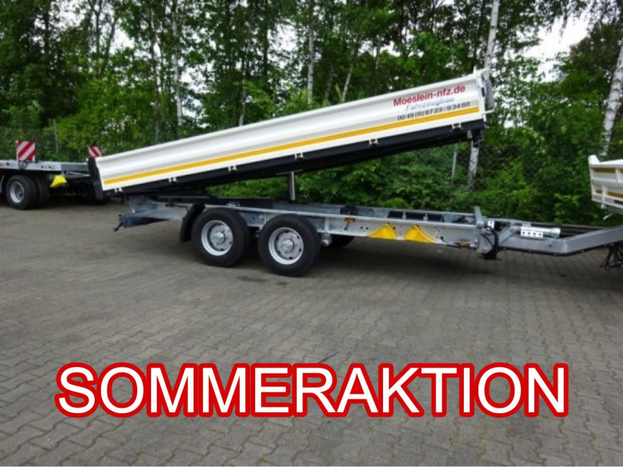 Möslein neuer Tandem 3- Seitenkipper Tieflader-- Neufah - קרון נגרר עם מזהיר: תמונה 1 Möslein neuer Tandem 3- Seitenkipper Tieflader-- Neufah - קרון נגרר עם מזהיר: תמונה 1