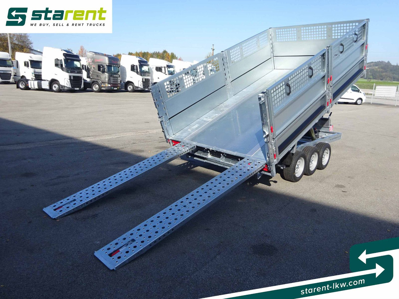 קרון נגרר צד נופל/ שטוח Brian James Trailers Tipper, Elektrisch Kippbar, Rampen: תמונה 9