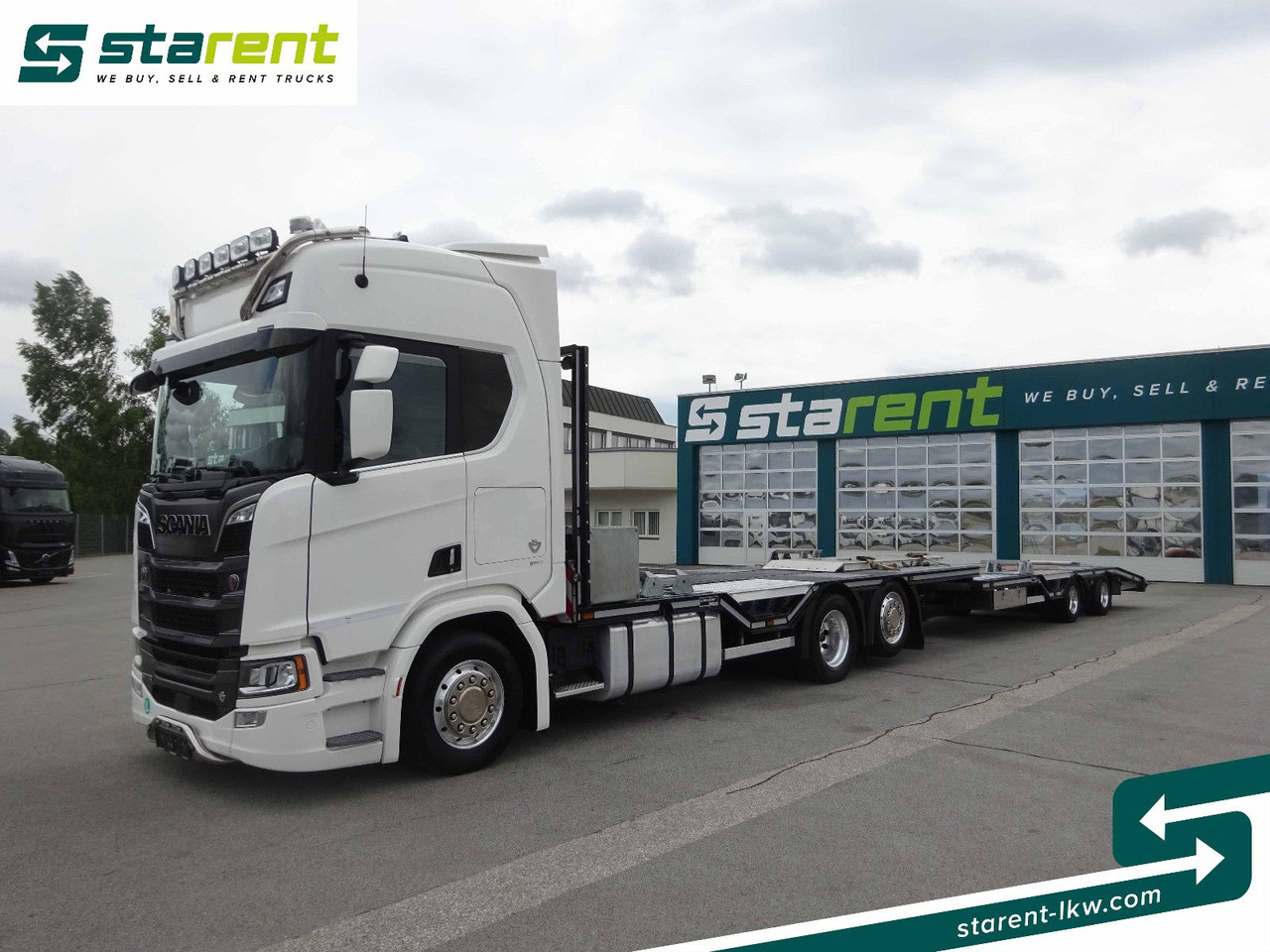 Scania R770 V8 Fahrzeugtransporter + Ziegler Anhänger - משאית צד נופל/ שטוחה: תמונה 1 Scania R770 V8 Fahrzeugtransporter + Ziegler Anhänger - משאית צד נופל/ שטוחה: תמונה 1