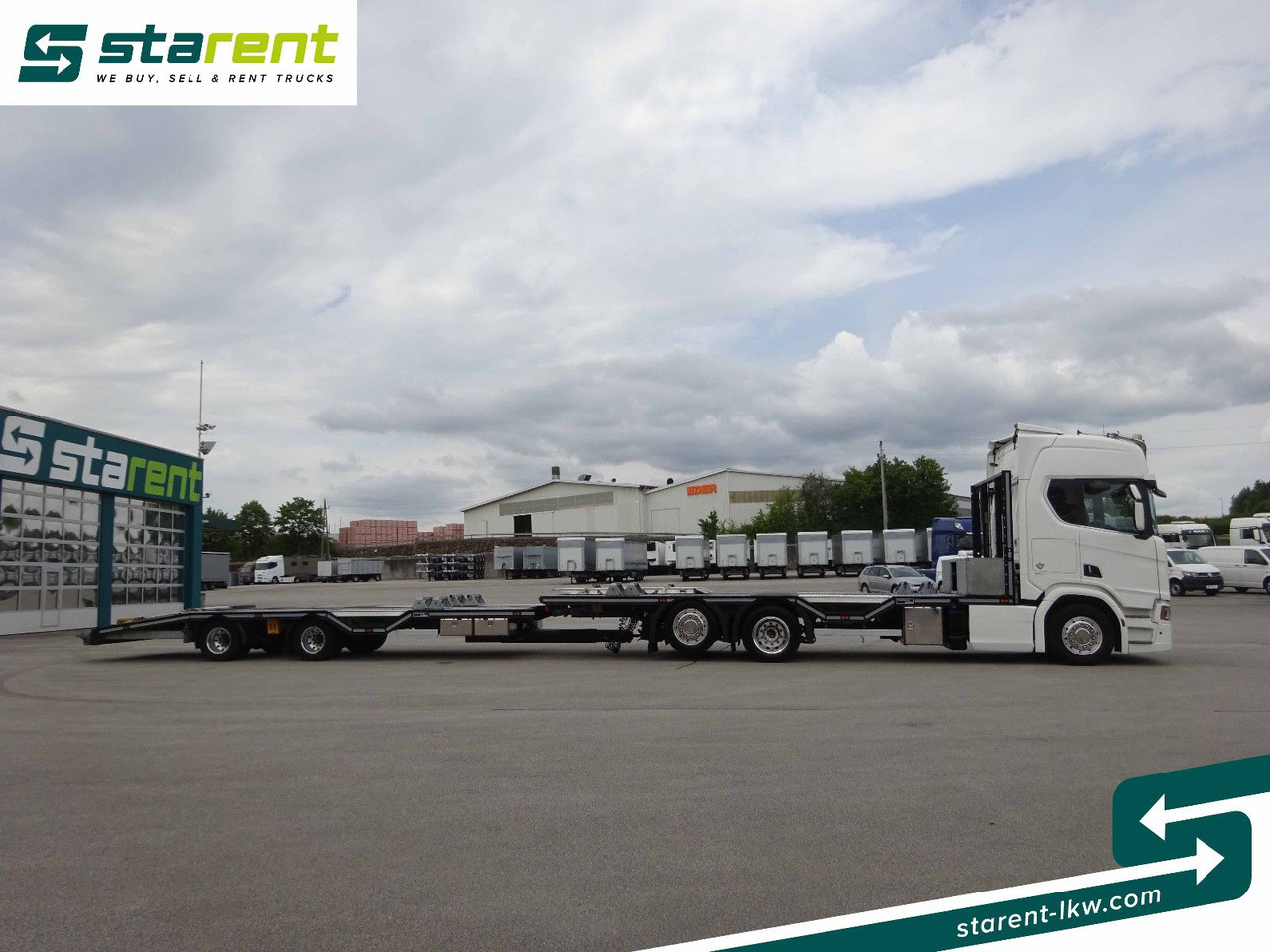 Scania R770 V8 Fahrzeugtransporter + Ziegler Anhänger - משאית צד נופל/ שטוחה: תמונה 4 Scania R770 V8 Fahrzeugtransporter + Ziegler Anhänger - משאית צד נופל/ שטוחה: תמונה 4