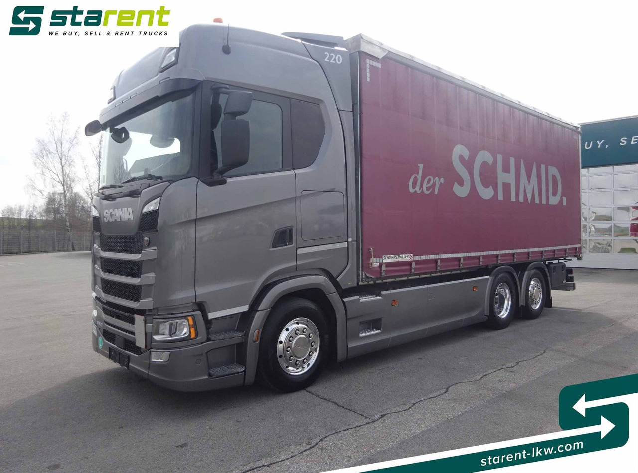 Scania S500 Planen Aufbau Schwarzmüller 6x2, Standklima - משאית וילונות צד: תמונה 1 Scania S500 Planen Aufbau Schwarzmüller 6x2, Standklima - משאית וילונות צד: תמונה 1