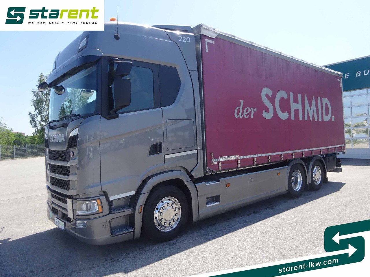 Scania S500 Planen Aufbau Schwarzmüller 6x2, Standklima - משאית וילונות צד: תמונה 1 Scania S500 Planen Aufbau Schwarzmüller 6x2, Standklima - משאית וילונות צד: תמונה 1