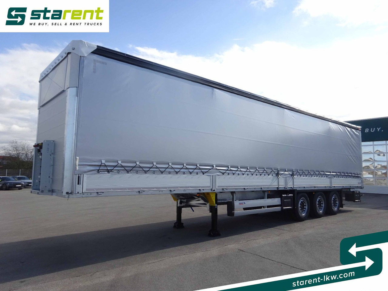 Schmitz Cargobull Tautliner, Bordwand 60cm, Hubdach, Liftachse - סמיטריילר עם וילונות צד: תמונה 1 Schmitz Cargobull Tautliner, Bordwand 60cm, Hubdach, Liftachse - סמיטריילר עם וילונות צד: תמונה 1