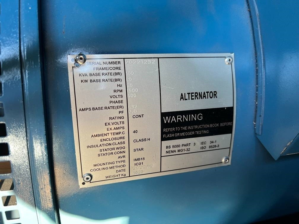 חָדָשׁ ערכת גנרטורים Ricardo 100KVA (80KW) SILENT GENERATOR 3 PHASE 50HZ 400V: תמונה 10