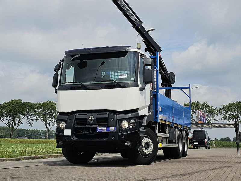 Renault K 430 HIAB 188ES4 - משאית צד נופל/ שטוחה, משאית מנוף: תמונה 1 Renault K 430 HIAB 188ES4 - משאית צד נופל/ שטוחה, משאית מנוף: תמונה 1