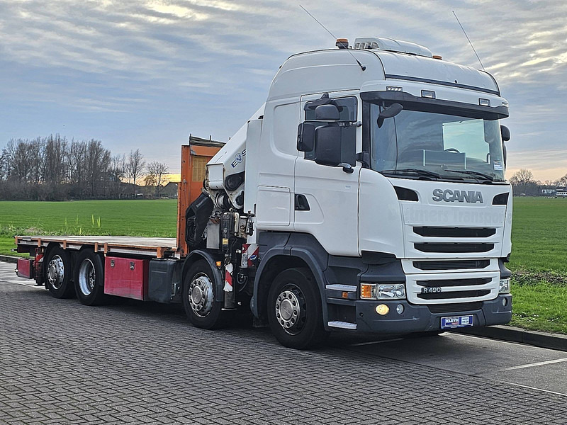 Scania R490 - משאית צד נופל/ שטוחה, משאית מנוף: תמונה 5 Scania R490 - משאית צד נופל/ שטוחה, משאית מנוף: תמונה 5