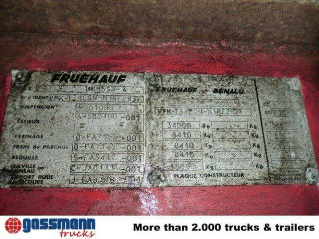סמיטריילר עם קירור FRUEHAUF, FRANCE TC34CGN mit Aggregat Thermoking: תמונה 6