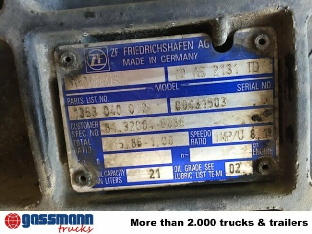 Getriebe 12 AS 2131 TD + Intarder - תיבת הילוכים עבור משאית: תמונה 2 Getriebe 12 AS 2131 TD + Intarder - תיבת הילוכים עבור משאית: תמונה 2