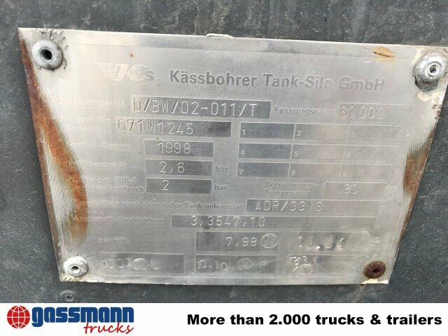 Kässbohrer Kässbohrer SSK 60/10-24 ADR, 60 cbm, - סמיטריילר Silo: תמונה 5 Kässbohrer Kässbohrer SSK 60/10-24 ADR, 60 cbm, - סמיטריילר Silo: תמונה 5