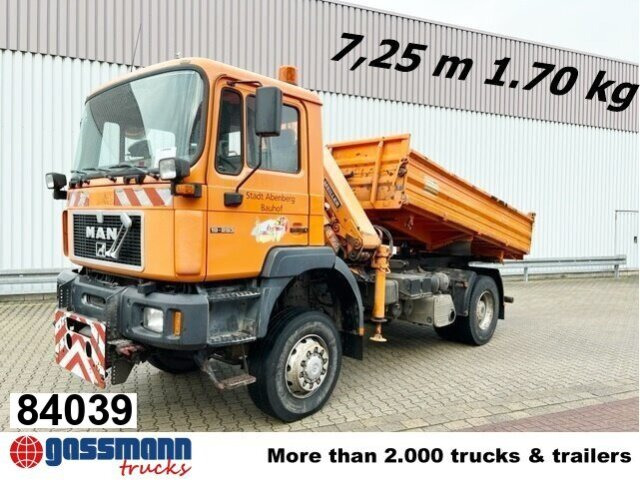 MAN 19.293 4x4 BL mit Kran Meiller MK77RS2 - מזהיר, משאית מנוף: תמונה 1 MAN 19.293 4x4 BL mit Kran Meiller MK77RS2 - מזהיר, משאית מנוף: תמונה 1