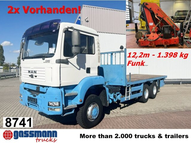 MAN TGA 26.310 6X6 BB mit Kran HMF 1253-K4, Funk - משאית צד נופל/ שטוחה, משאית מנוף: תמונה 1 MAN TGA 26.310 6X6 BB mit Kran HMF 1253-K4, Funk - משאית צד נופל/ שטוחה, משאית מנוף: תמונה 1