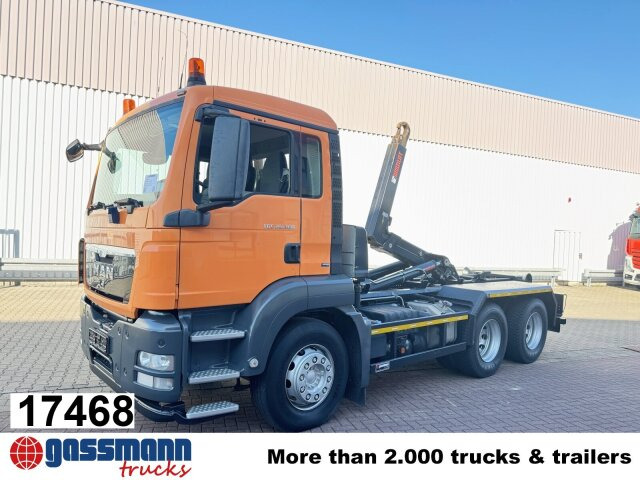 MAN TGS 26.360/440 6x4 BB, 2x AHK, Hiab Abroller Bj. - משאית הרמת וו: תמונה 1 MAN TGS 26.360/440 6x4 BB, 2x AHK, Hiab Abroller Bj. - משאית הרמת וו: תמונה 1