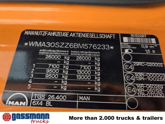 MAN TGS 26.400 6X4 BL - משאית עם שלדת תא: תמונה 5 MAN TGS 26.400 6X4 BL - משאית עם שלדת תא: תמונה 5