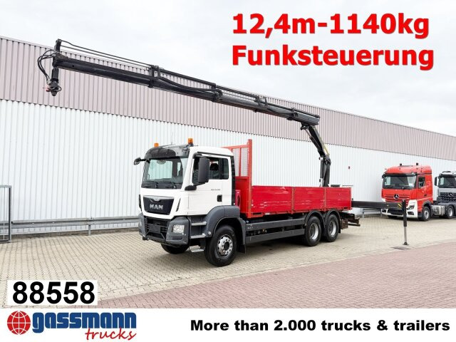 MAN TGS 33.400 6x4 BB, Navi, Heckkran PK18002-EH C, - משאית צד נופל/ שטוחה, משאית מנוף: תמונה 1 MAN TGS 33.400 6x4 BB, Navi, Heckkran PK18002-EH C, - משאית צד נופל/ שטוחה, משאית מנוף: תמונה 1